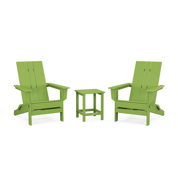 POLYWOOD® x AllModern Foldable Outdoor Adirondack Chair With Table